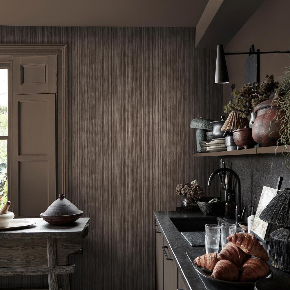 Graham & Brown Abigail Ahern Linear Luxe Deep Greige Wallpaper