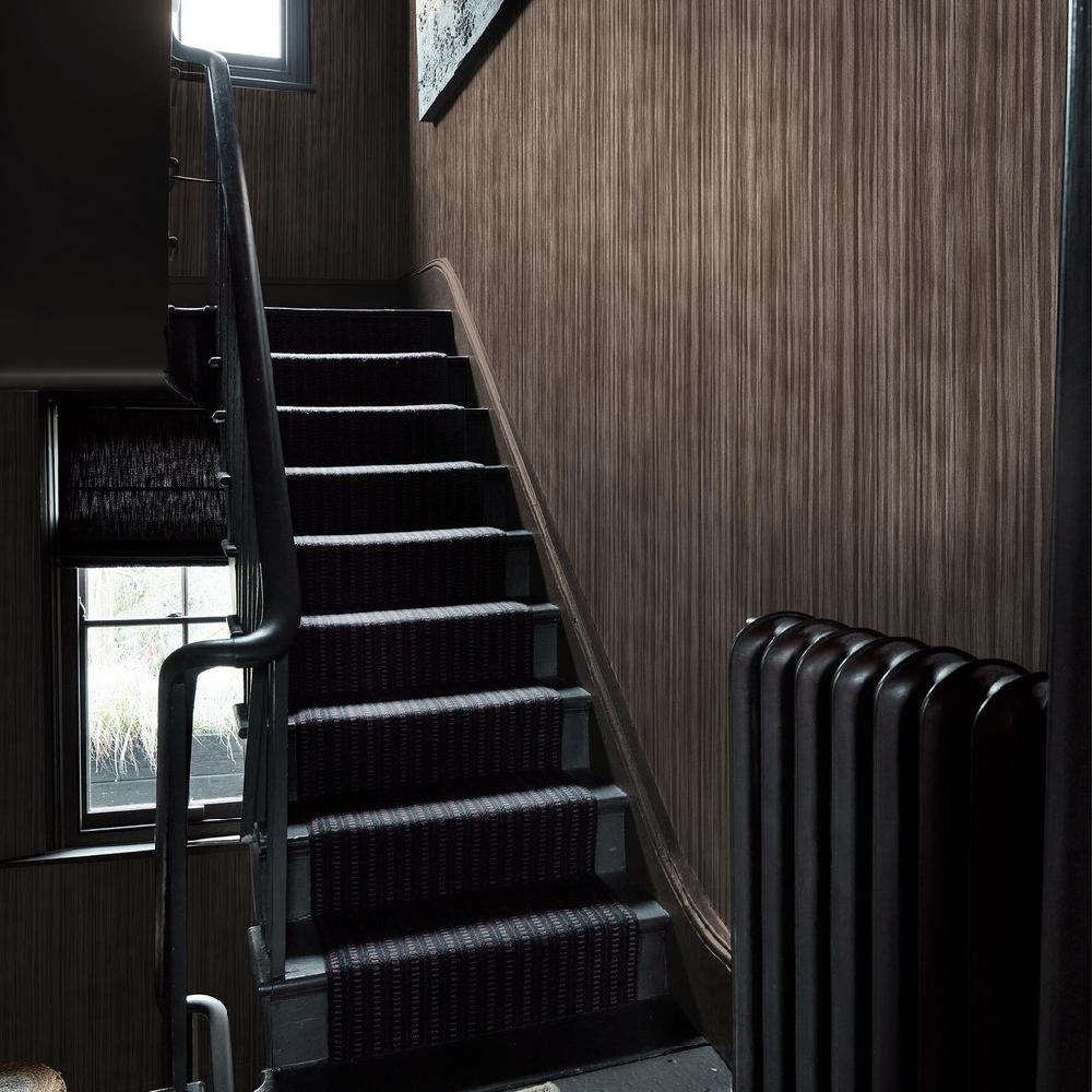 graham & brown Abigail Ahern Linear Luxe Deep Greige Wallpaper