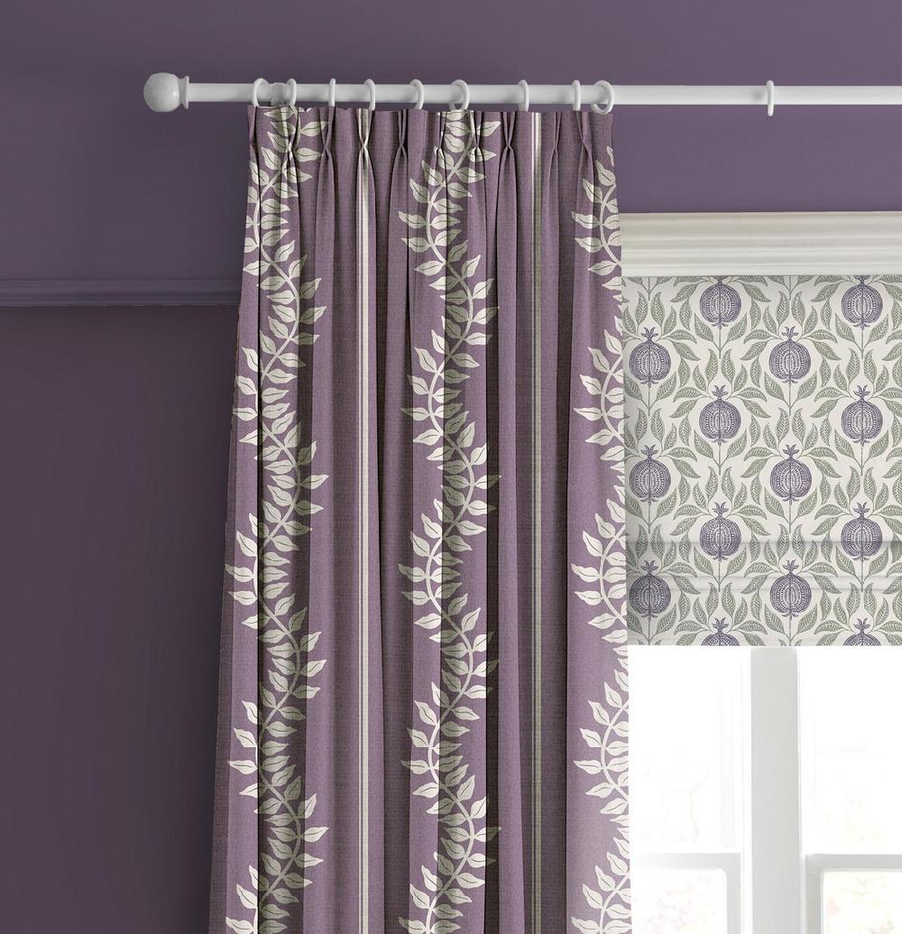 Graham & Brown Apple Of Grenada Purple And Sage Roman Blind