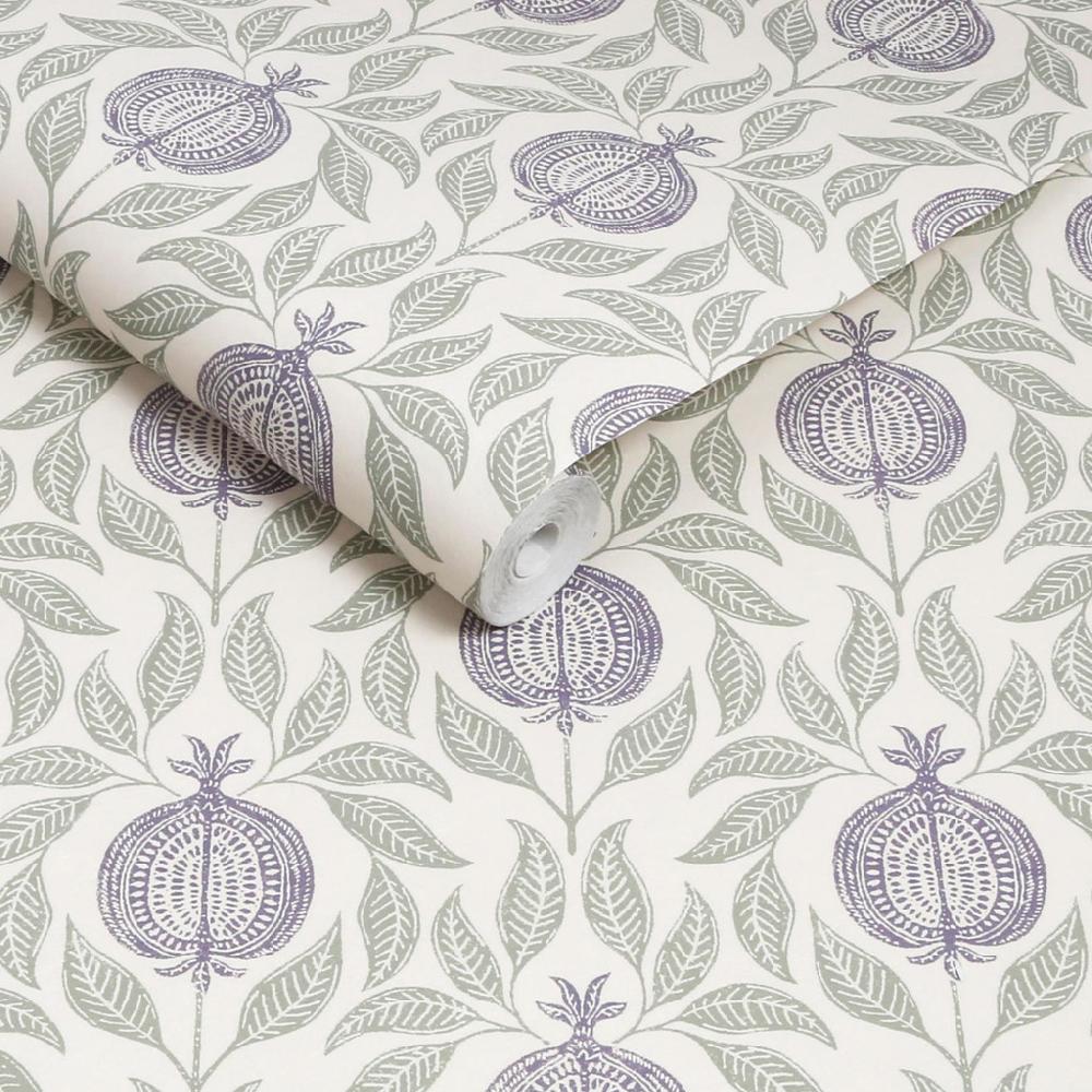 Graham & Brown Apple Of Grenada Purple & Green Wallpaper