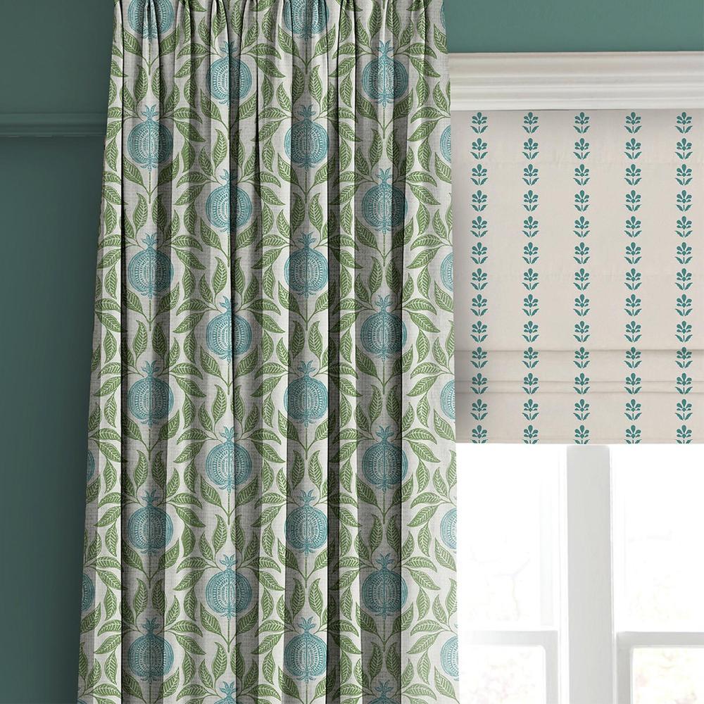 Graham & Brown Apple Of Grenada Sky Blue And Green Curtain