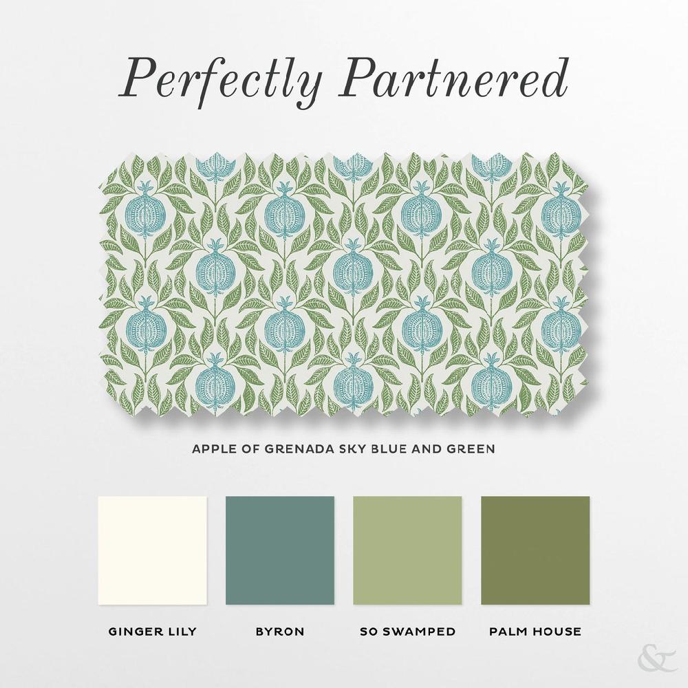 Graham & Brown Apple Of Grenada Sky Blue And Green Roller Blind