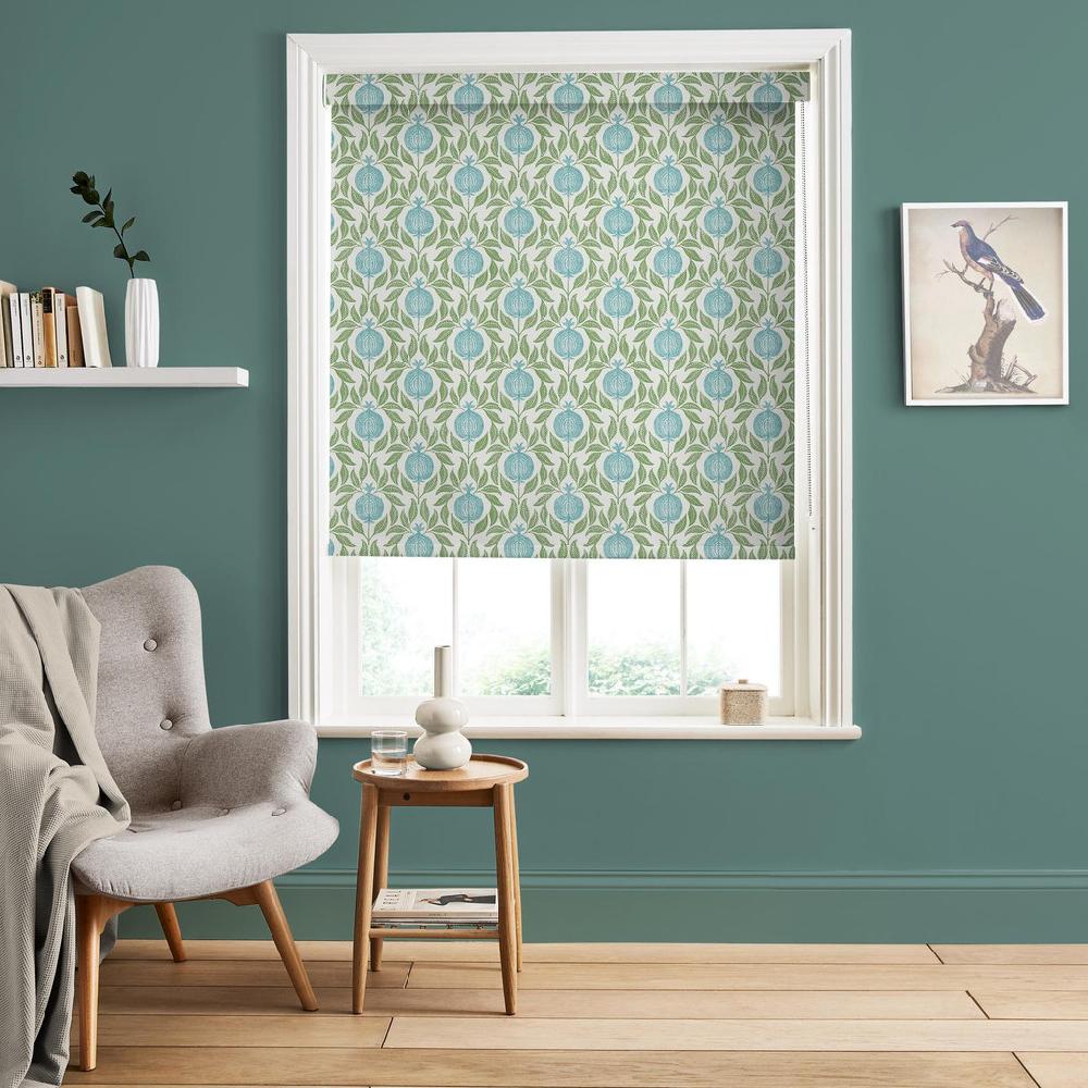 graham & brown Apple of Grenada Sky Blue and Green Roller Blind