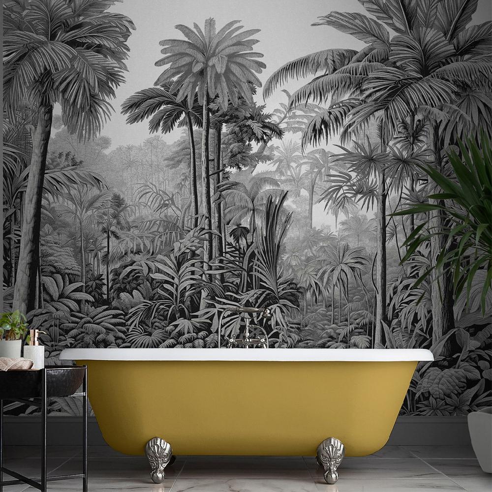 graham & brown Benmore Ridge Etching Charcoal Bespoke Mural