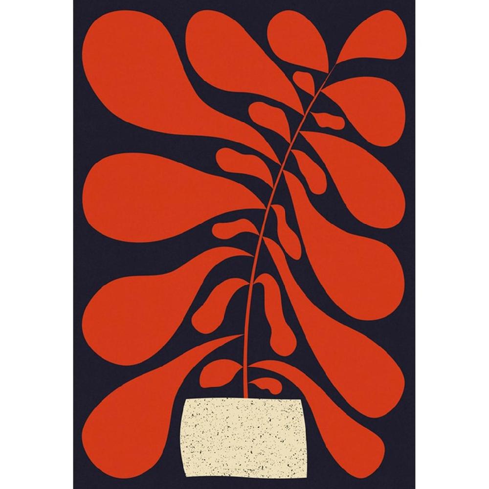 graham & brown Bold Abstract Flowers II Red and Black Wall Art