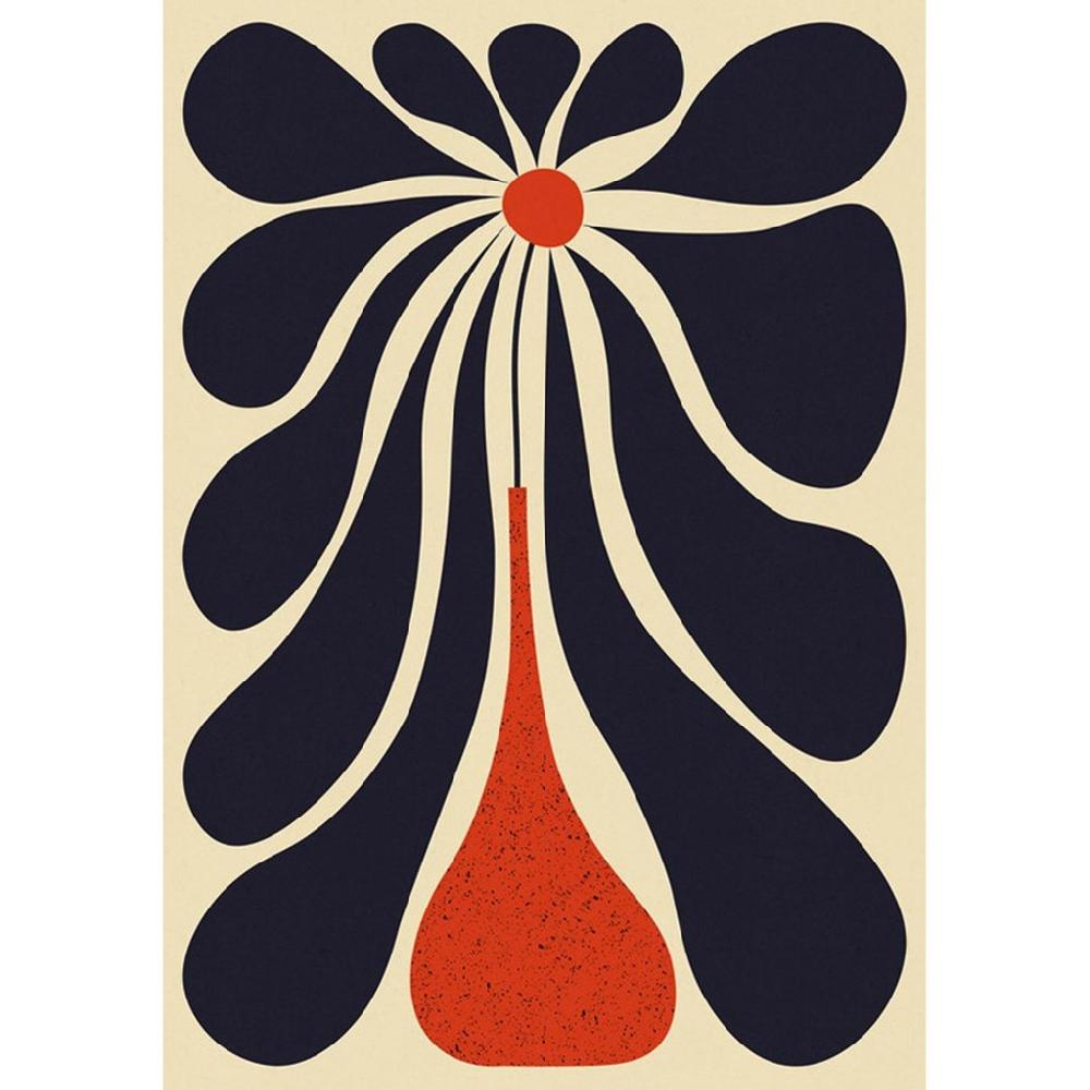 graham & brown Bold Abstract Flowers III Black and Red Wall Art