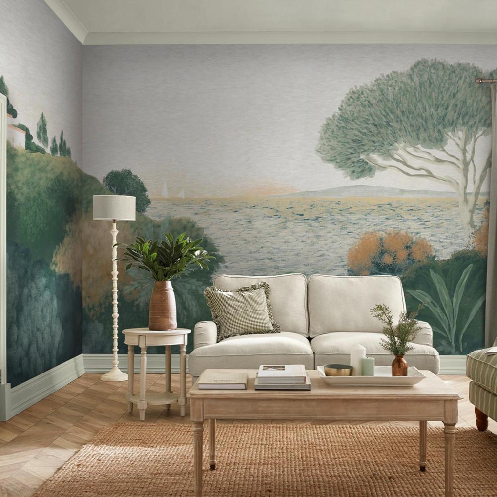 graham & brown Coastal Horizon Soft Green Bespoke Mural