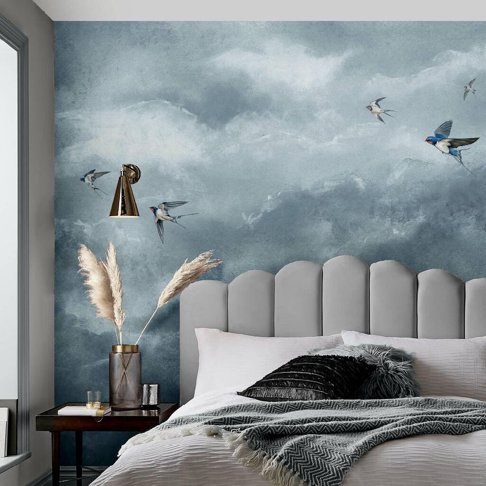 graham & brown Flight of Swallows Daybreak Bespoke Mural