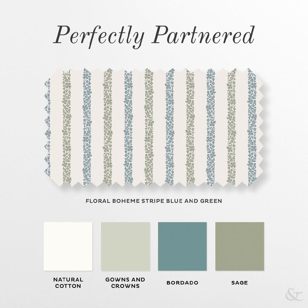 Graham & Brown Floral Boheme Stripe Blue And Green Roller Blind