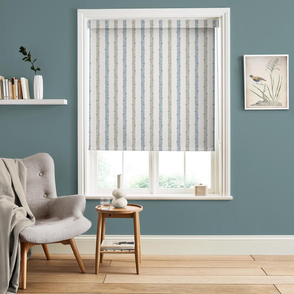 graham & brown Floral Boheme Stripe Blue and Green Roller Blind