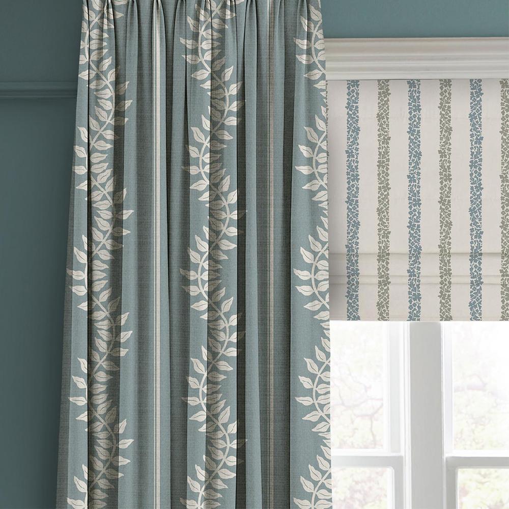 Graham & Brown Floral Boheme Stripe Blue And Green Roman Blind