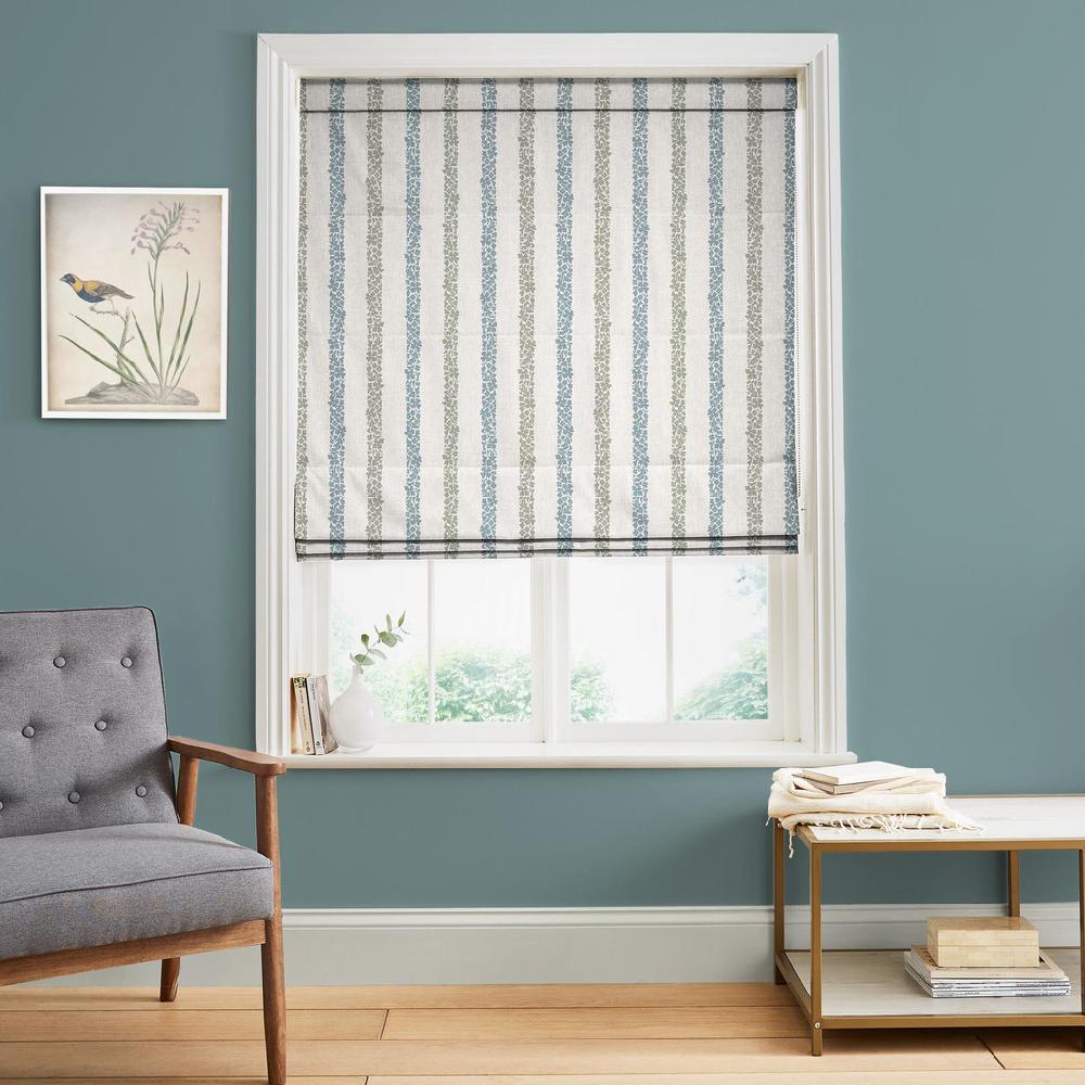 graham & brown Floral Boheme Stripe Blue and Green Roman Blind