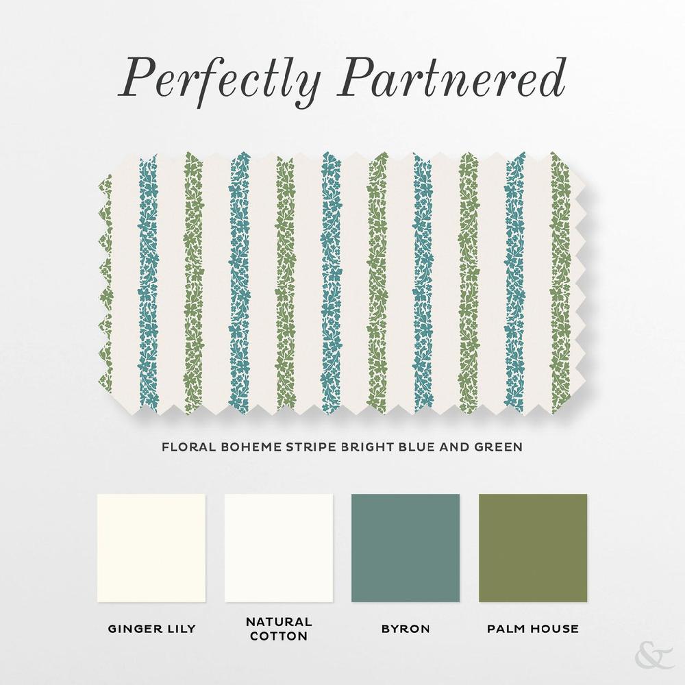 Graham & Brown Floral Boheme Stripe Bright Blue And Green Roller Blind