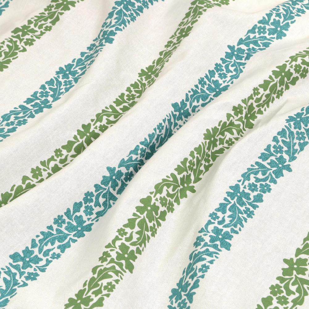 Graham & Brown Floral Boheme Stripe Bright Blue And Green Roman Blind