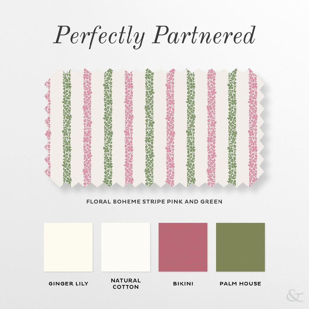 Graham & Brown Floral Boheme Stripe Pink And Green Roller Blind