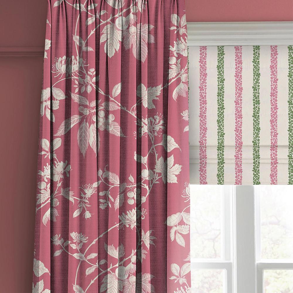 Graham & Brown Floral Boheme Stripe Pink And Green Roman Blind