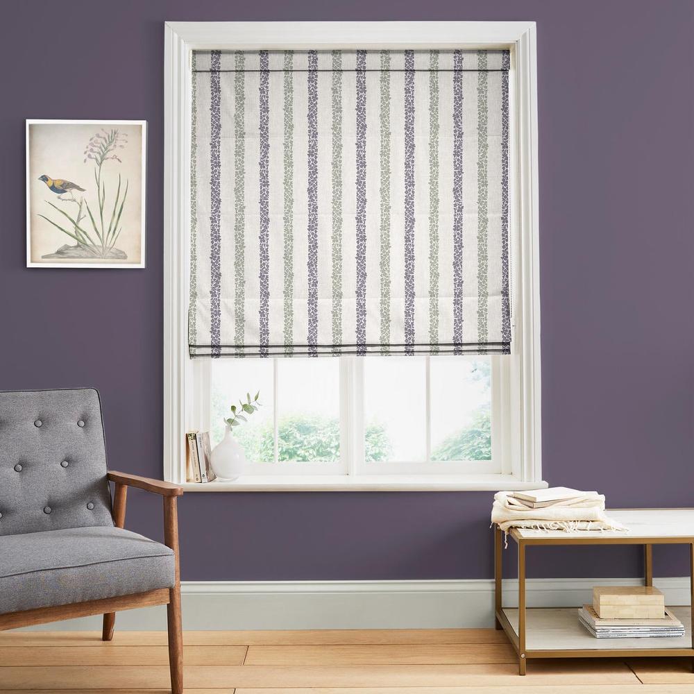 graham & brown Floral Boheme Stripe Purple and Green Roman Blind