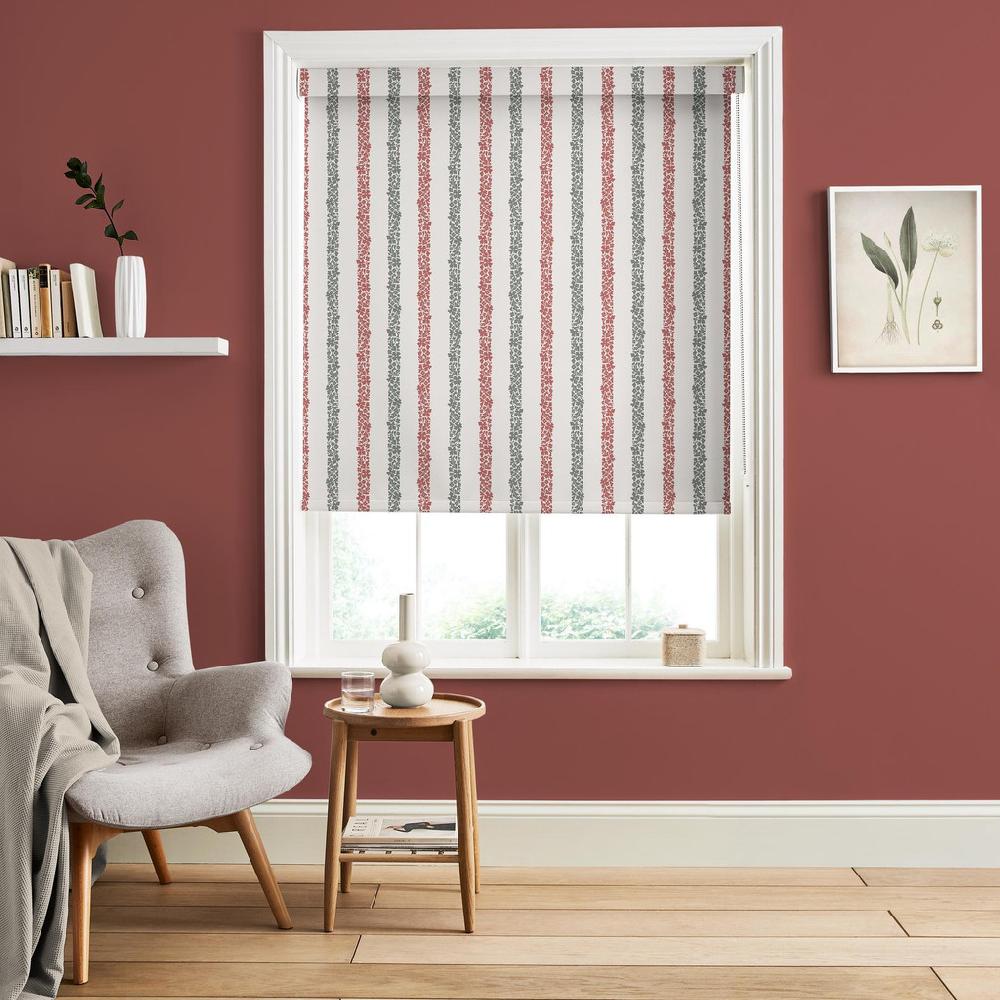 graham & brown Floral Boheme Stripe Red and Green Roller Blind