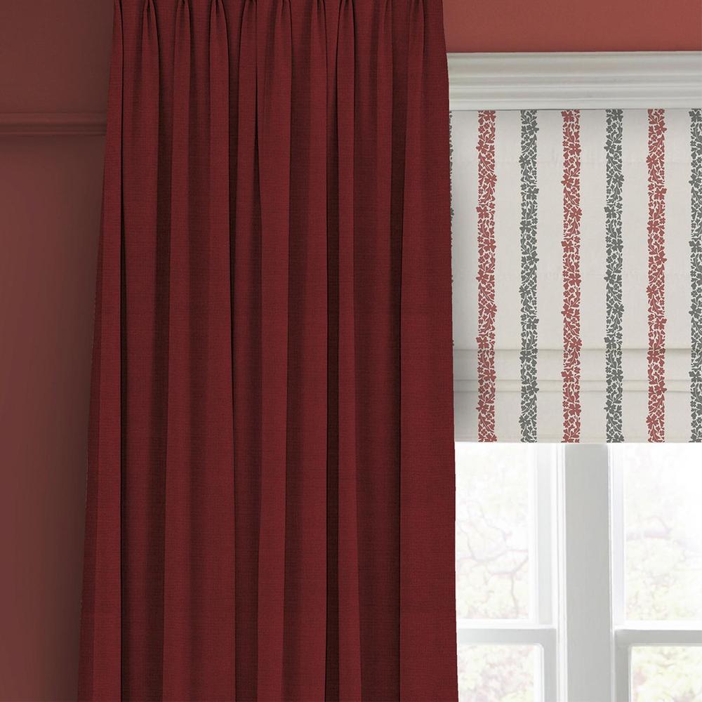 Graham & Brown Floral Boheme Stripe Red And Green Roman Blind