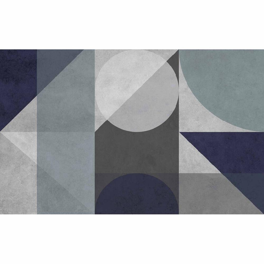 Graham & Brown Abstract Geo Blue & Grey Bespoke Mural
