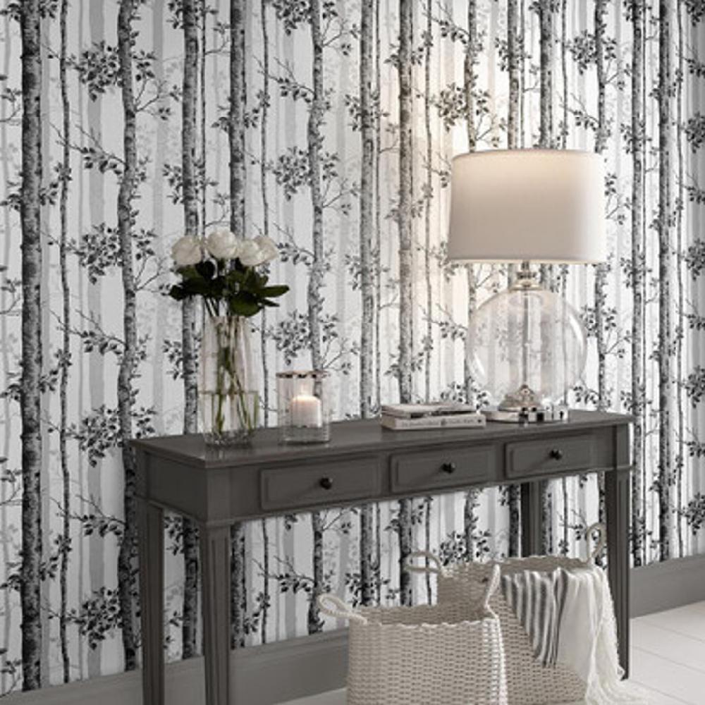 Graham & Brown Albero Black And White Wallpaper