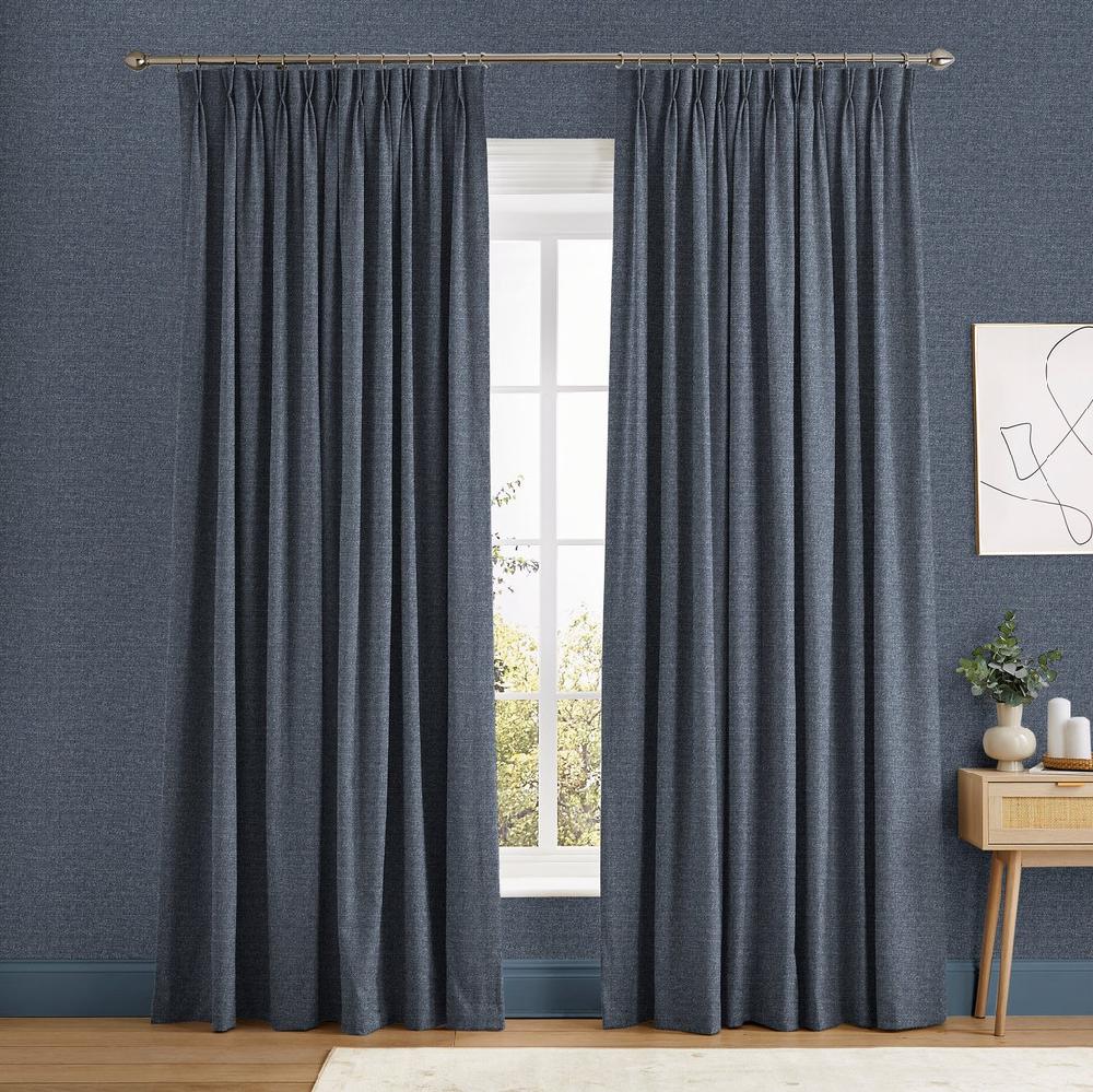 graham & brown Albion Texture Blue Curtain