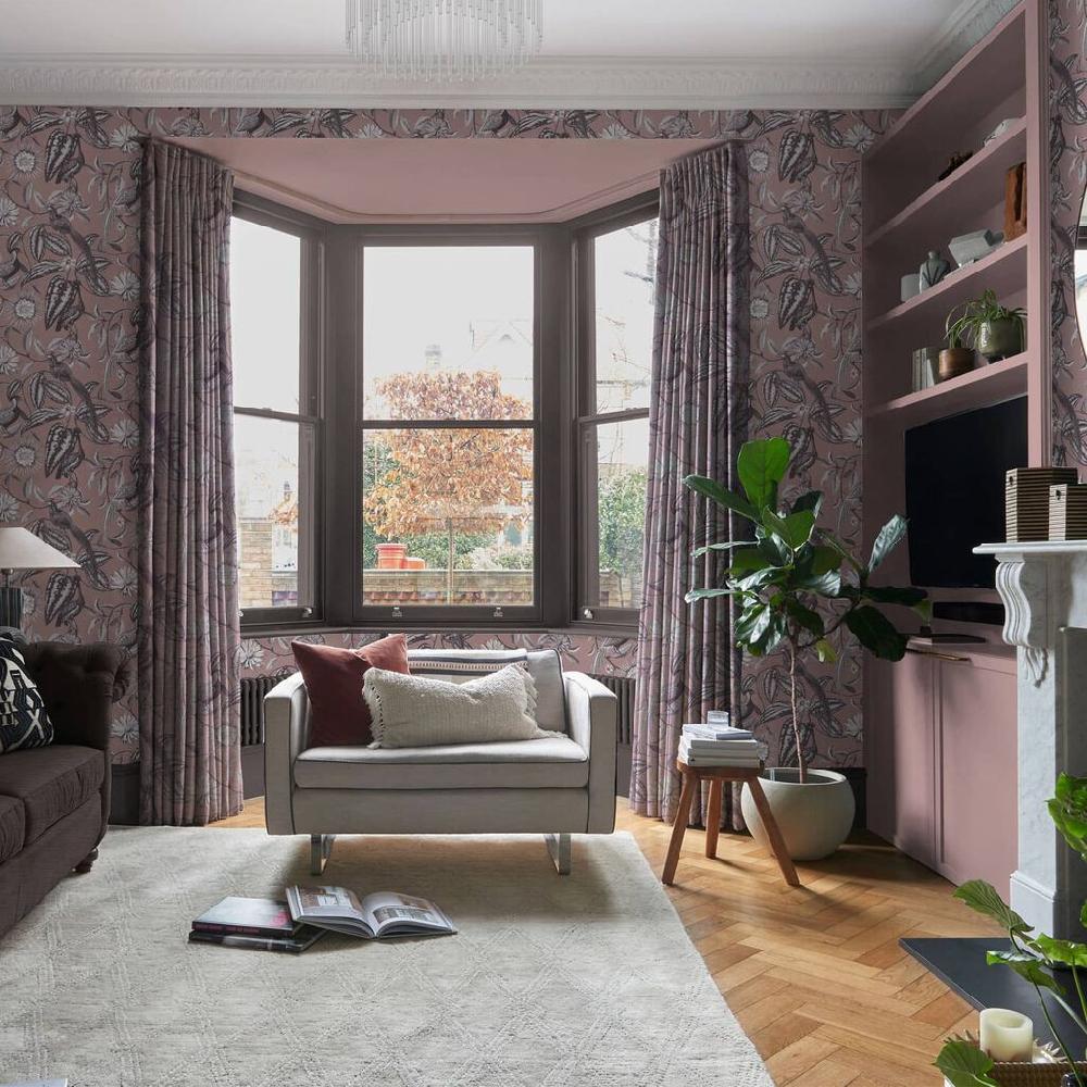 graham & brown Amherst's Garden Mulberry Wallpaper