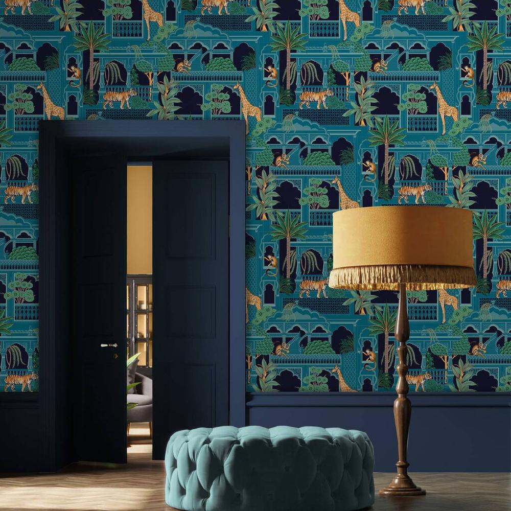 graham & brown Animahal Navy Wallpaper