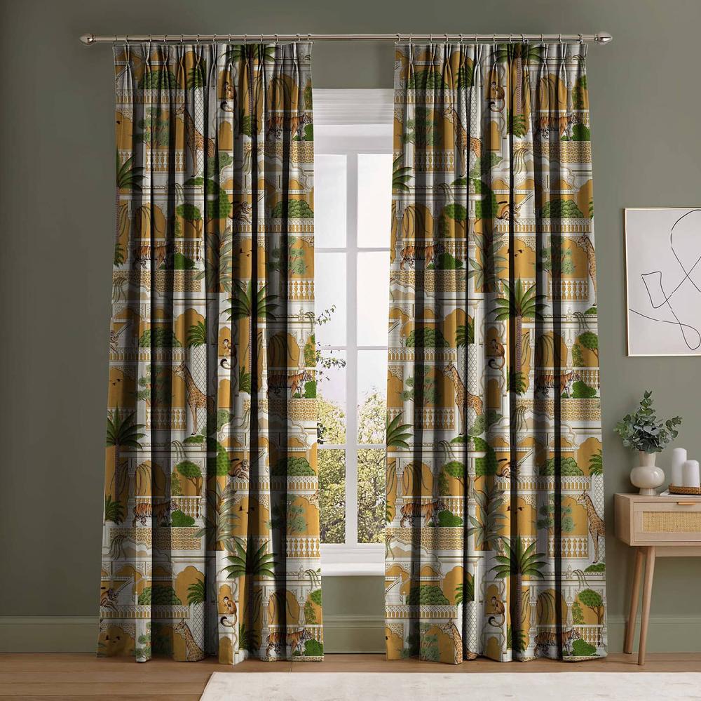 graham & brown Animahal Turmeric Curtains
