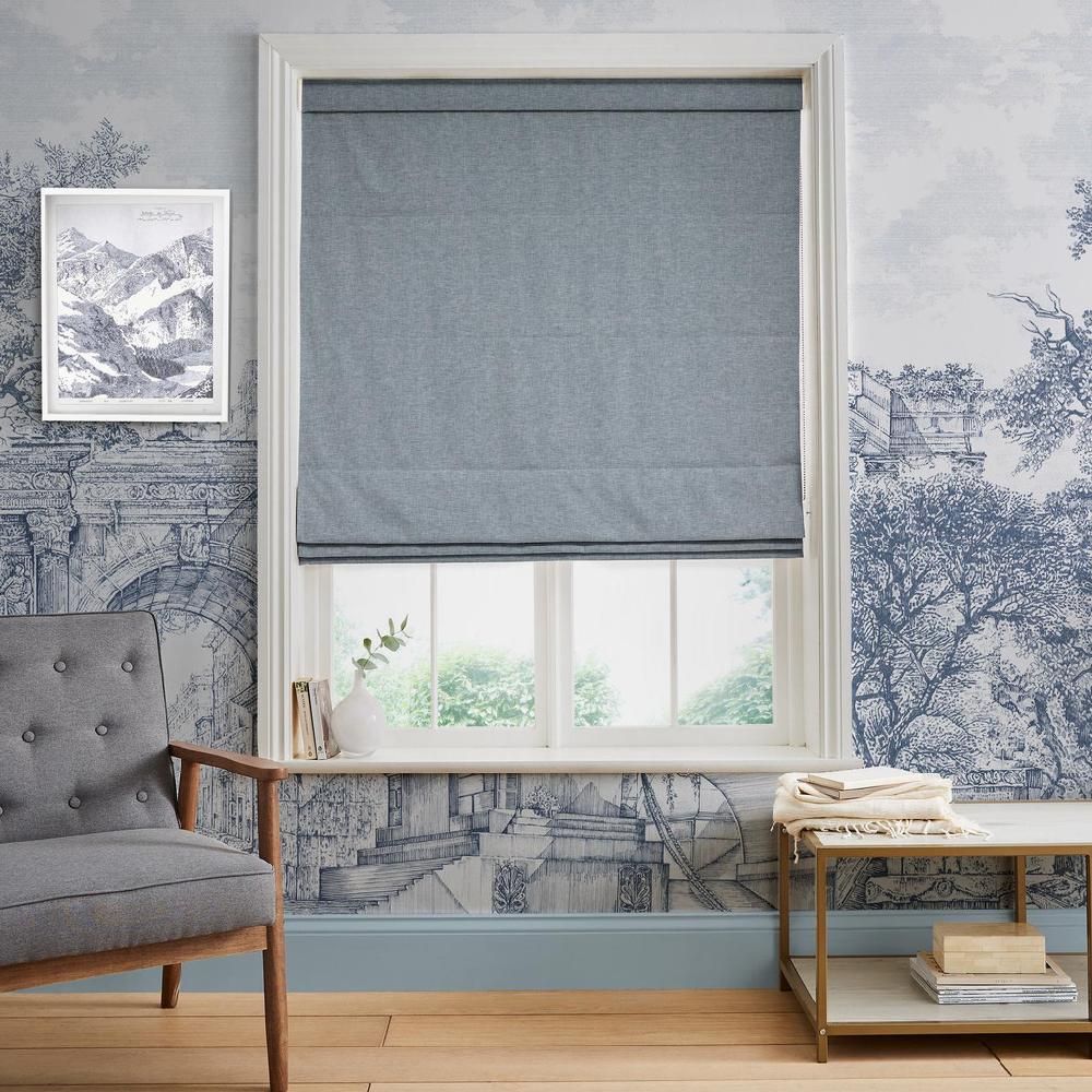 graham & brown Anqa Dusky Blue Roman Shade