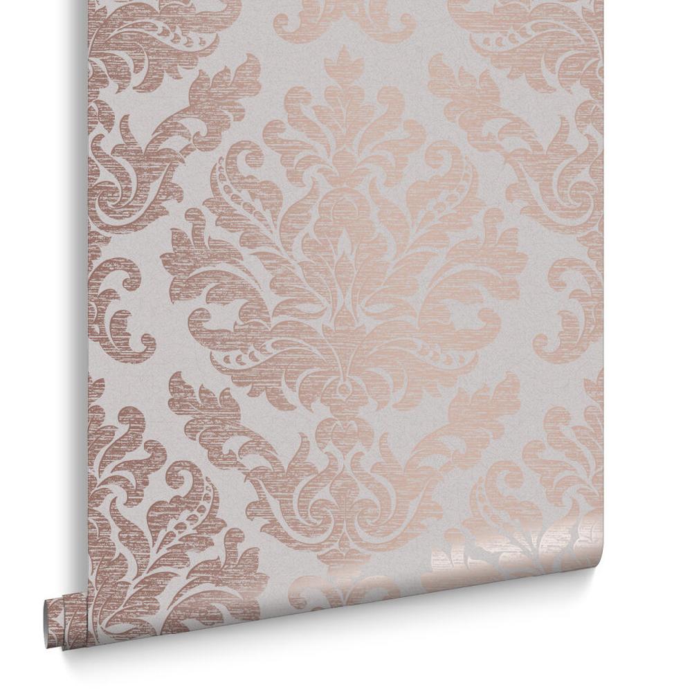 Graham & Brown Antique Taupe & Rose Gold Wallpaper