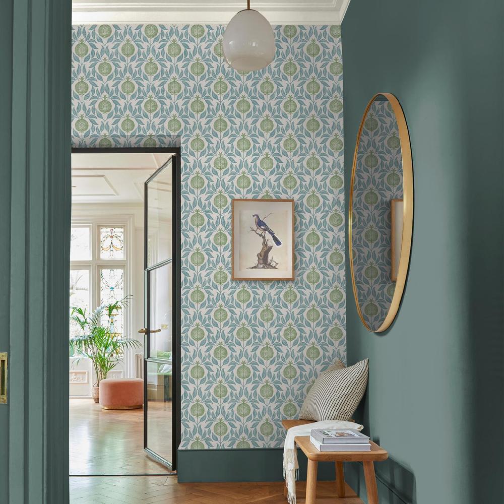 graham & brown Apple of Grenada Blue & Green Wallpaper
