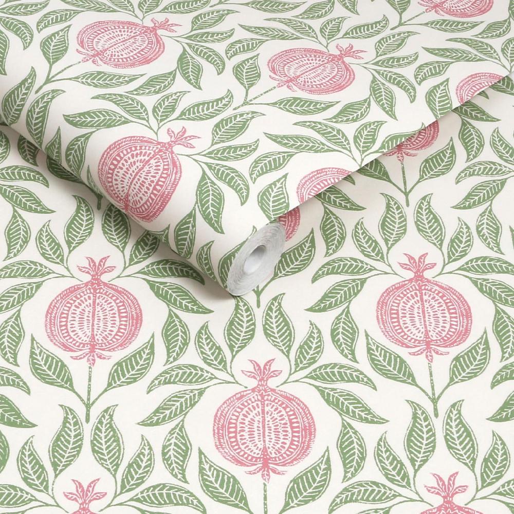 Graham & Brown Apple Of Grenada Pink & Green Wallpaper