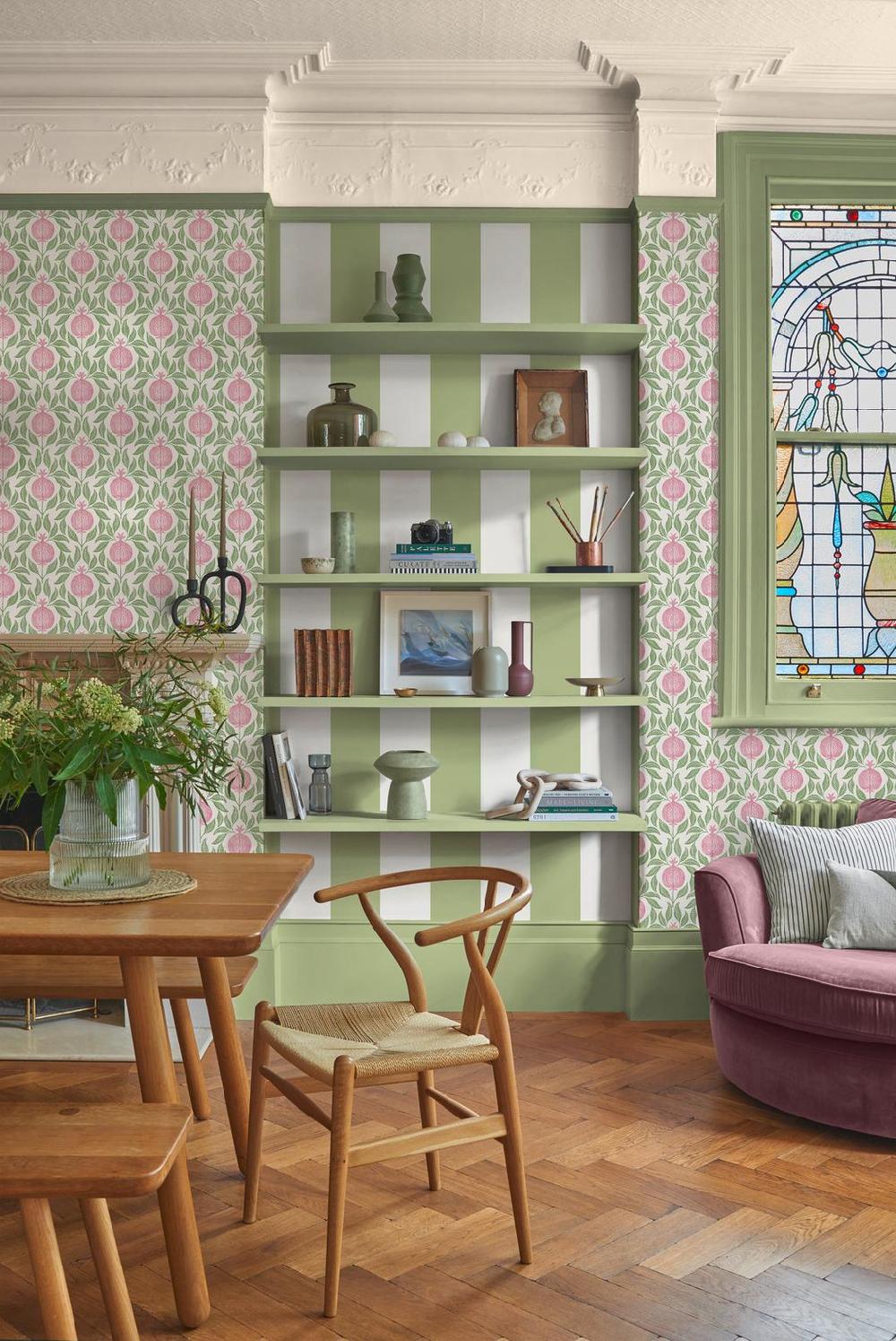 graham & brown Apple of Grenada Pink & Green Wallpaper