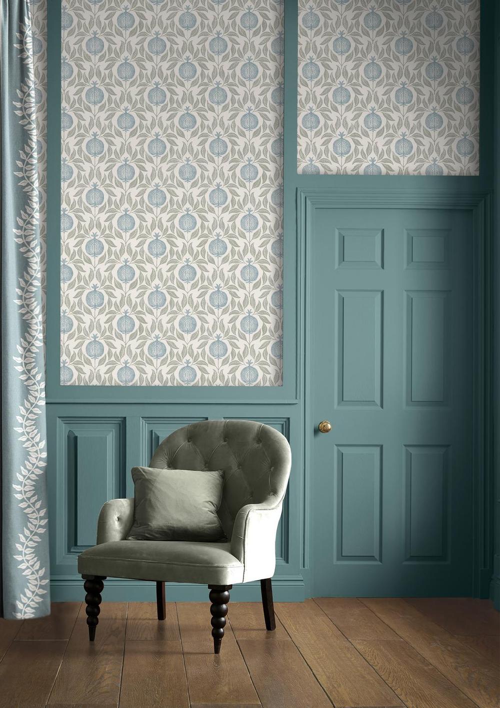graham & brown Apple of Grenada Sky & Green Wallpaper