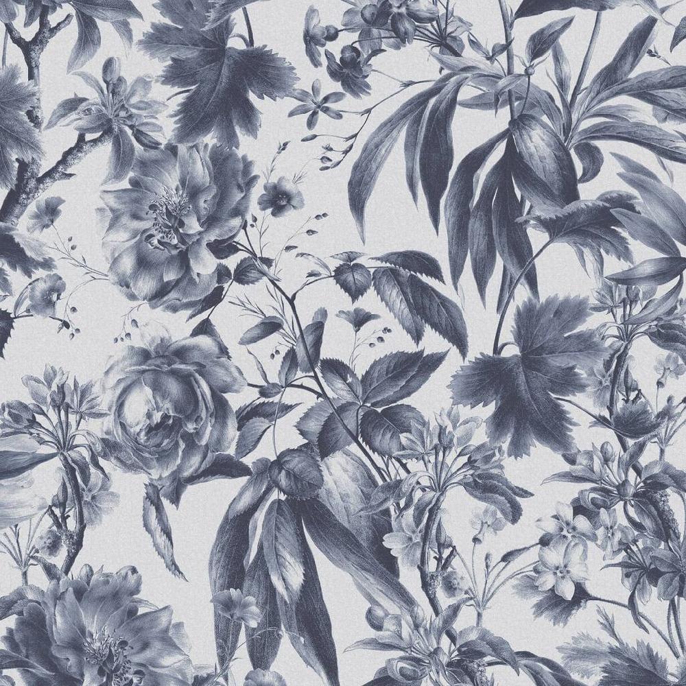 Graham & Brown Arcane Garden Ink Blue Wallpaper