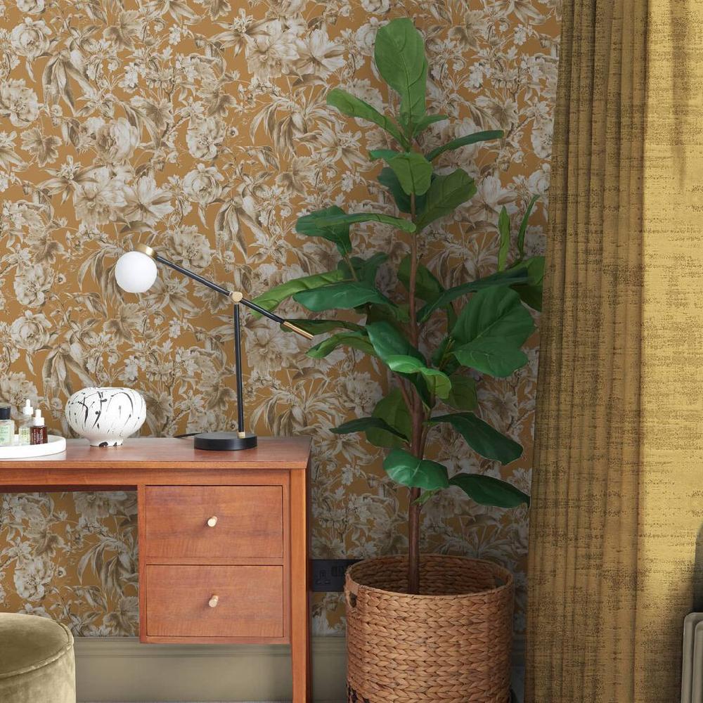 graham & brown Arcane Garden Ochre Wallpaper