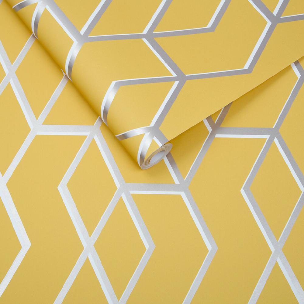 Graham & Brown Archetype Yellow & Silver Wallpaper