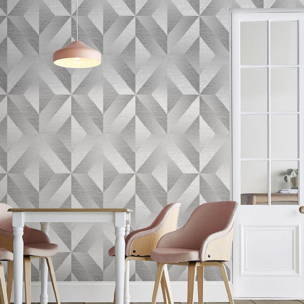 graham & brown Atelier Geo Slate Wallpaper