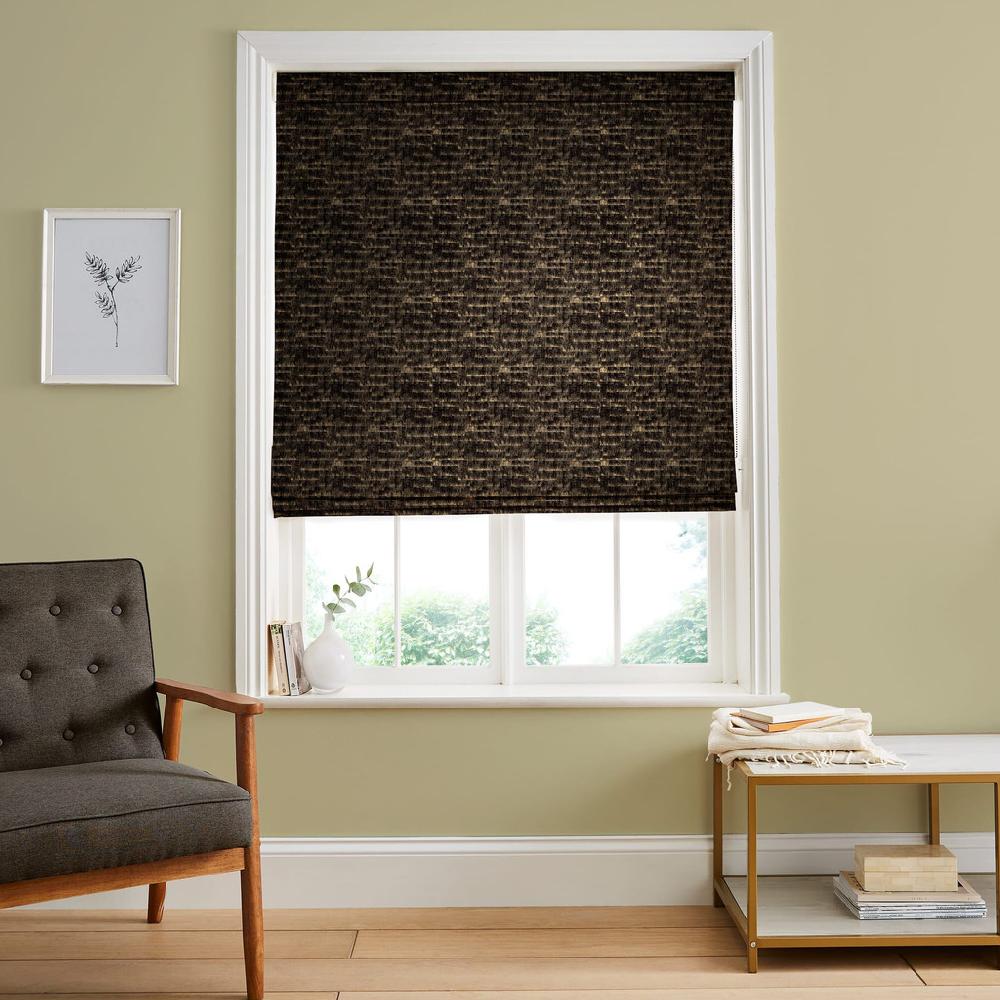 graham & brown Aurora Charcoal Roman Shade