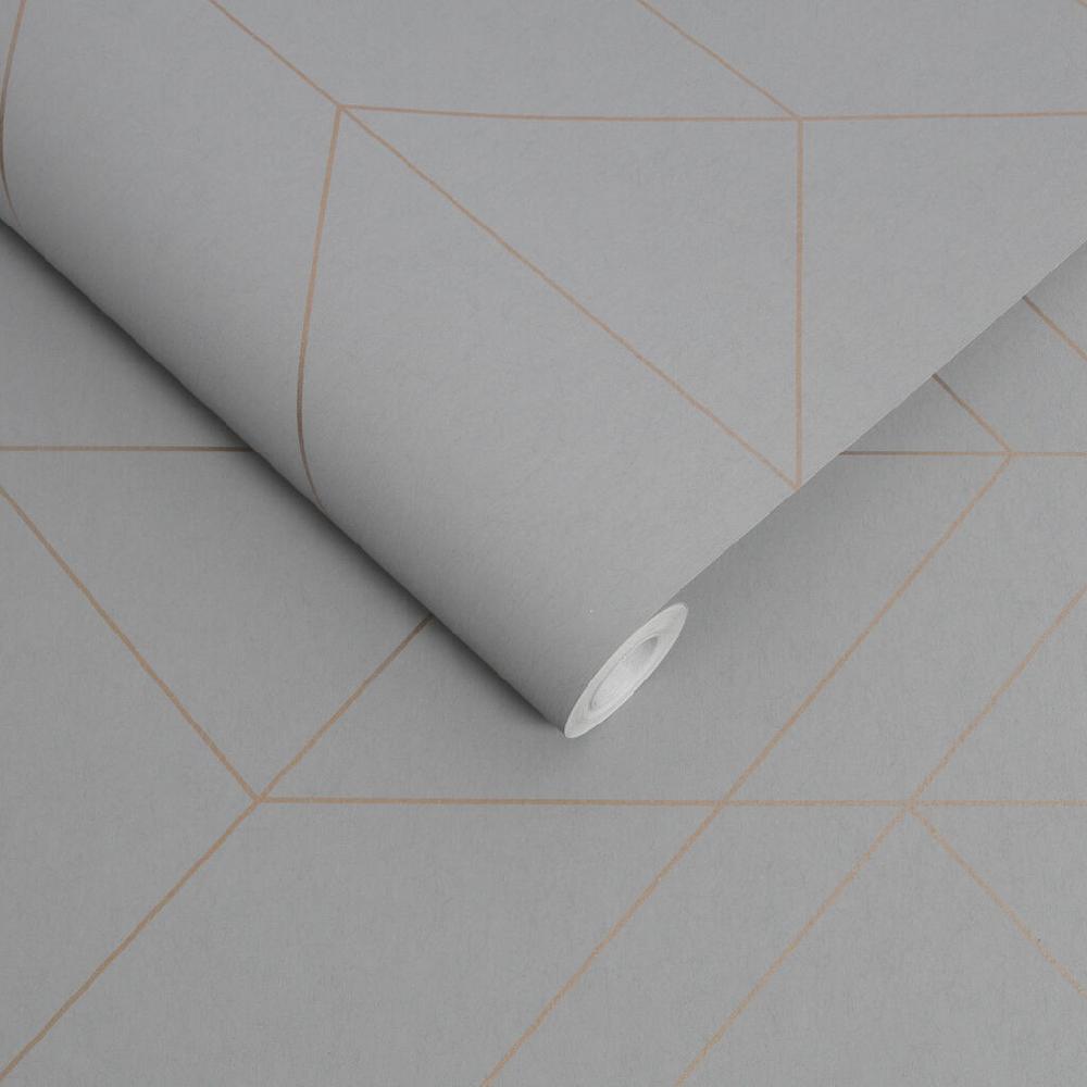 Graham & Brown Balance Grey & Rose Gold Wallpaper