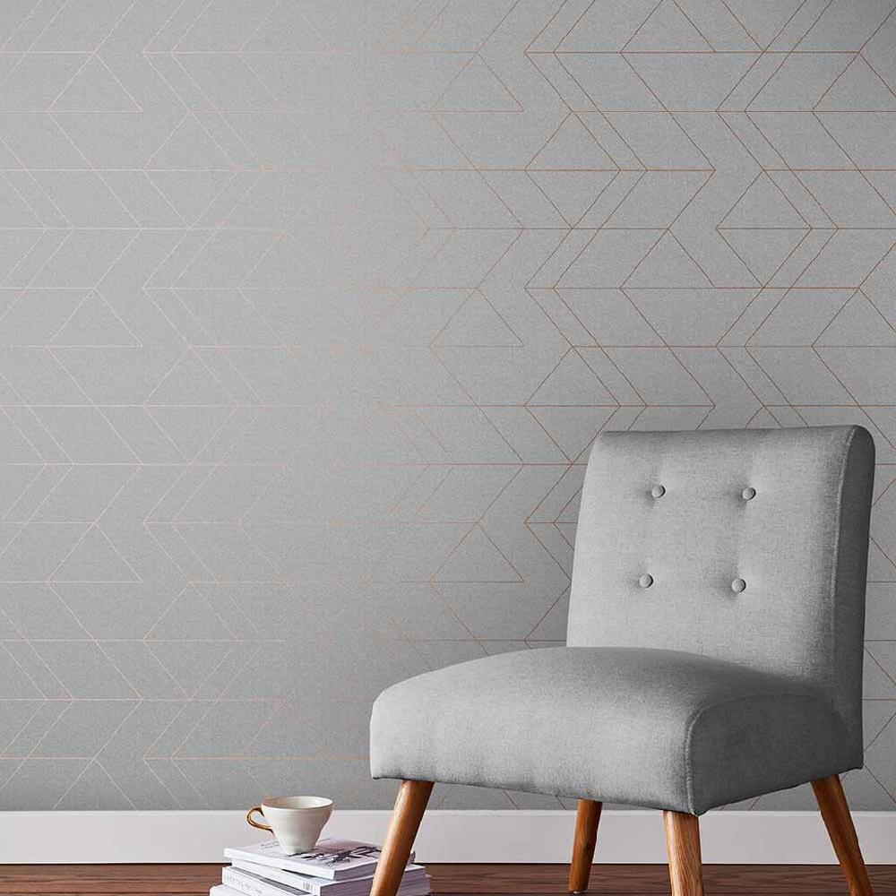 graham & brown Balance Grey & Rose Gold Wallpaper