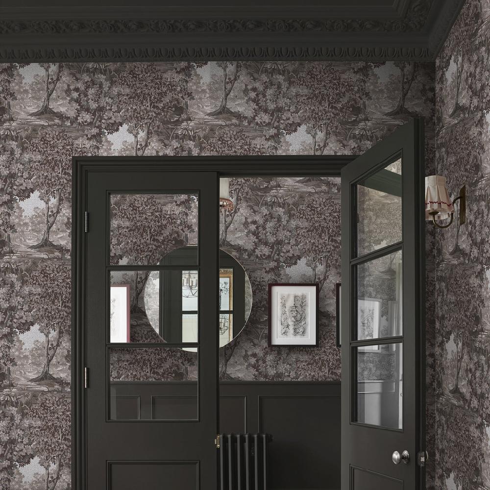 graham & brown Bodenham Etching Charcoal Wallpaper