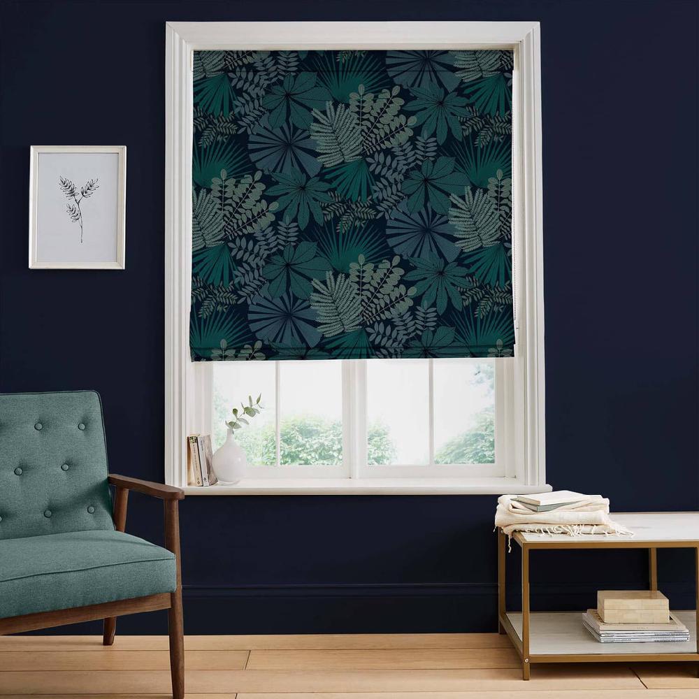 graham & brown Bohemia Teal Roman Shade
