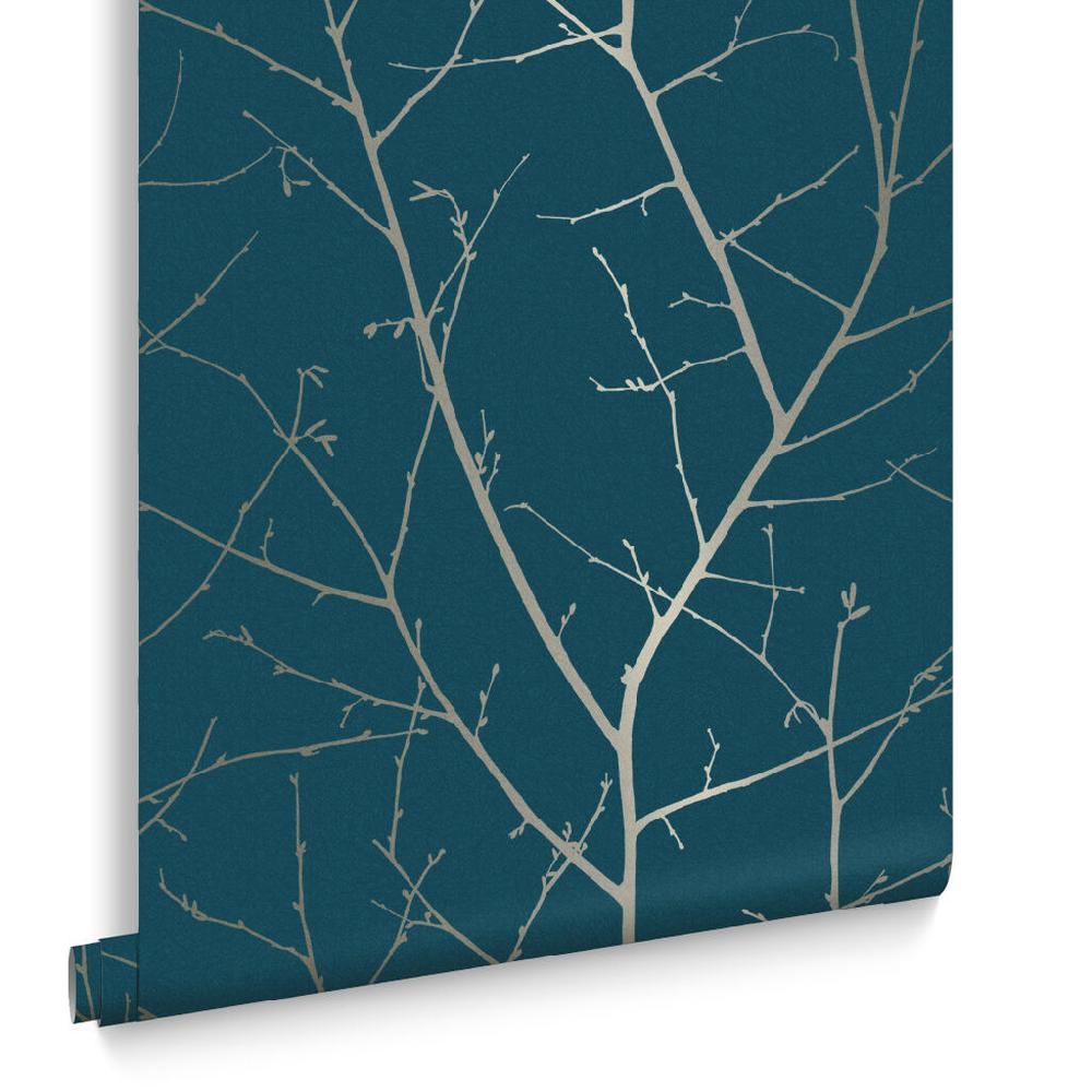 Graham & Brown Boreas Teal & Silver Wallpaper