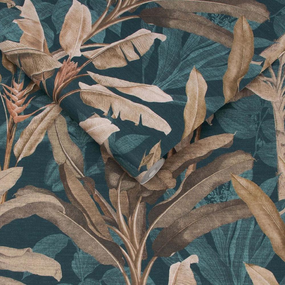 Graham & Brown Borneo Teal Wallpaper