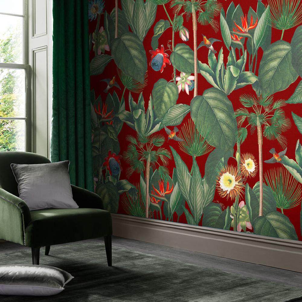 graham & brown Botanique Jungle Rouge Bespoke Mural