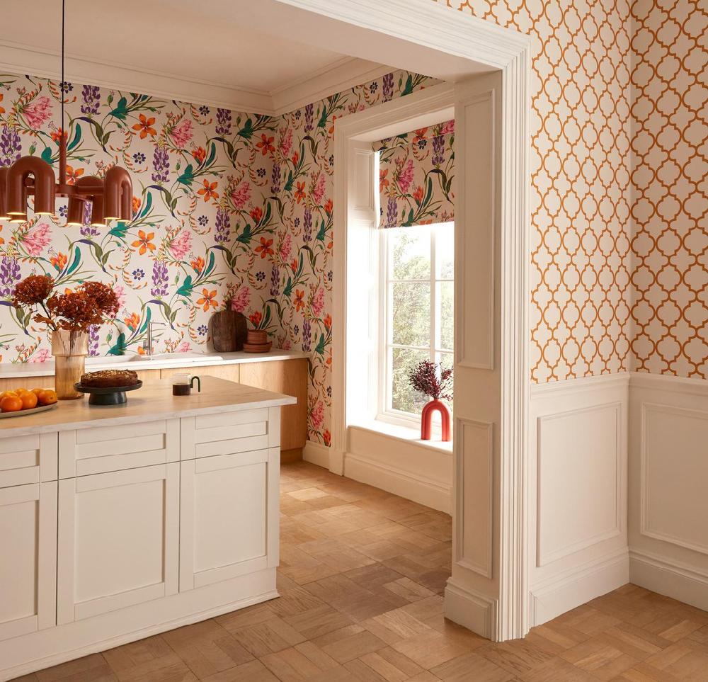 graham & brown Botanist's Scroll Vivant Wallpaper