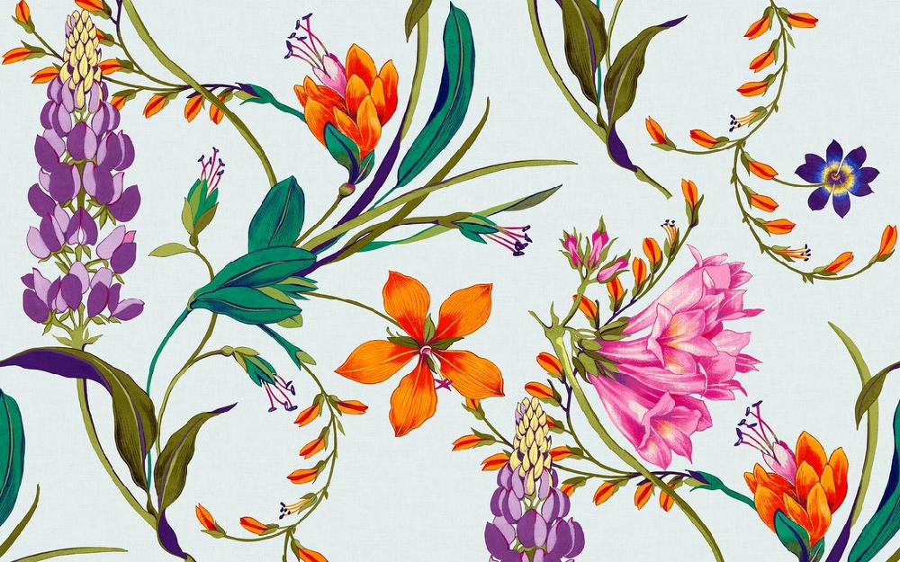 Graham & Brown Botanists Scroll Duck Egg Mural