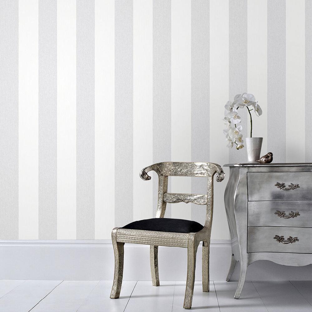 Graham & Brown Calico Stripe Gray Wallpaper